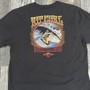 🌊🏄‍♂️ RIP CURL SHRED TILL DEAD x Grateful Dead Look SURF Tee 2XL (fits like XL